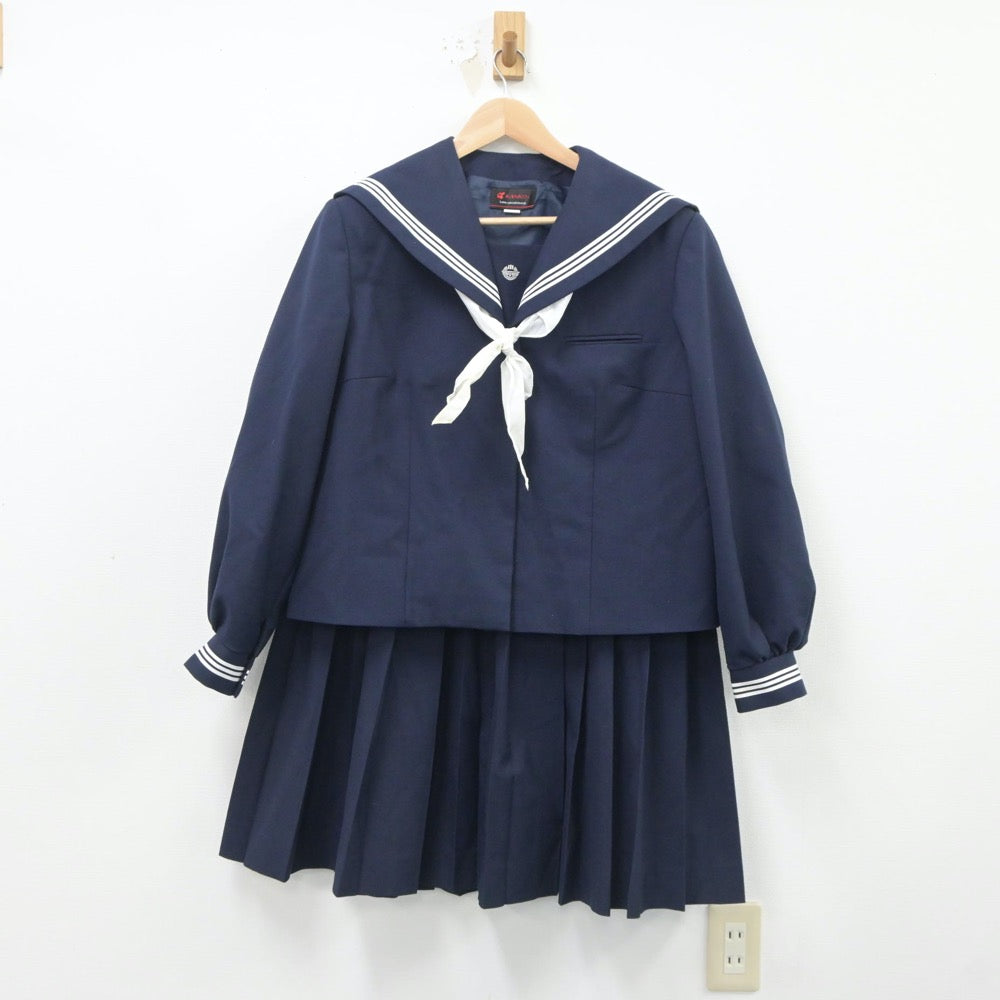 【中古】千葉県 袖ケ浦市立平川中学校 女子制服 3点（セーラー服・スカート）sf021292