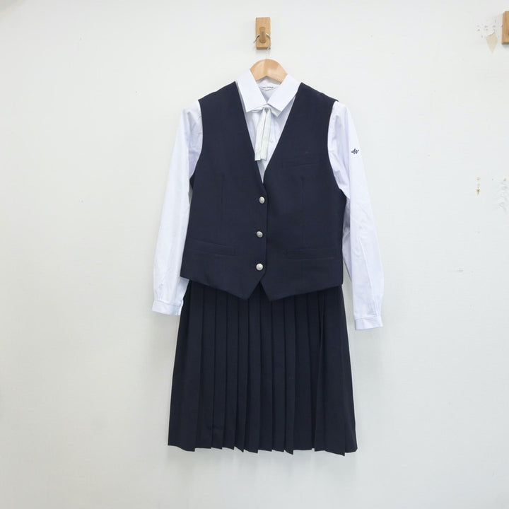 【中古】愛知県 愛知県立瀬戸西高等学校 女子制服 5点（ブレザー・シャツ・ベスト・スカート）sf021310