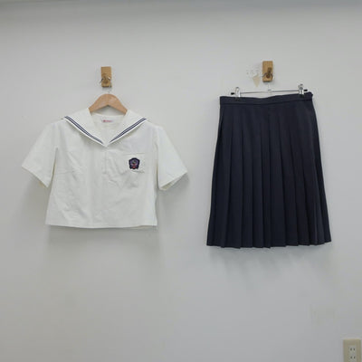 【中古】福岡県 福岡県立鞍手竜徳高等学校 女子制服 2点（シャツ・スカート）sf021320