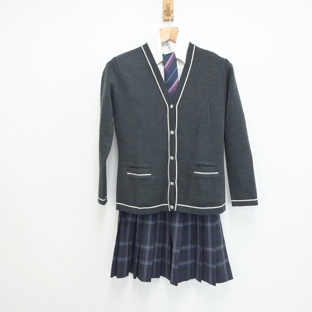 【中古】茨城県 茨城県東洋大付属牛久高等学校 女子制服 6点（ブレザー・シャツ・ニット・スカート）sf021347