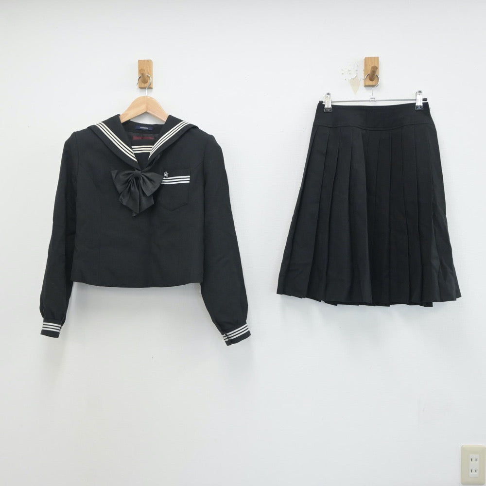 【中古】新潟県 新潟県立加茂高等学校 女子制服 3点（セーラー服・スカート）sf021350