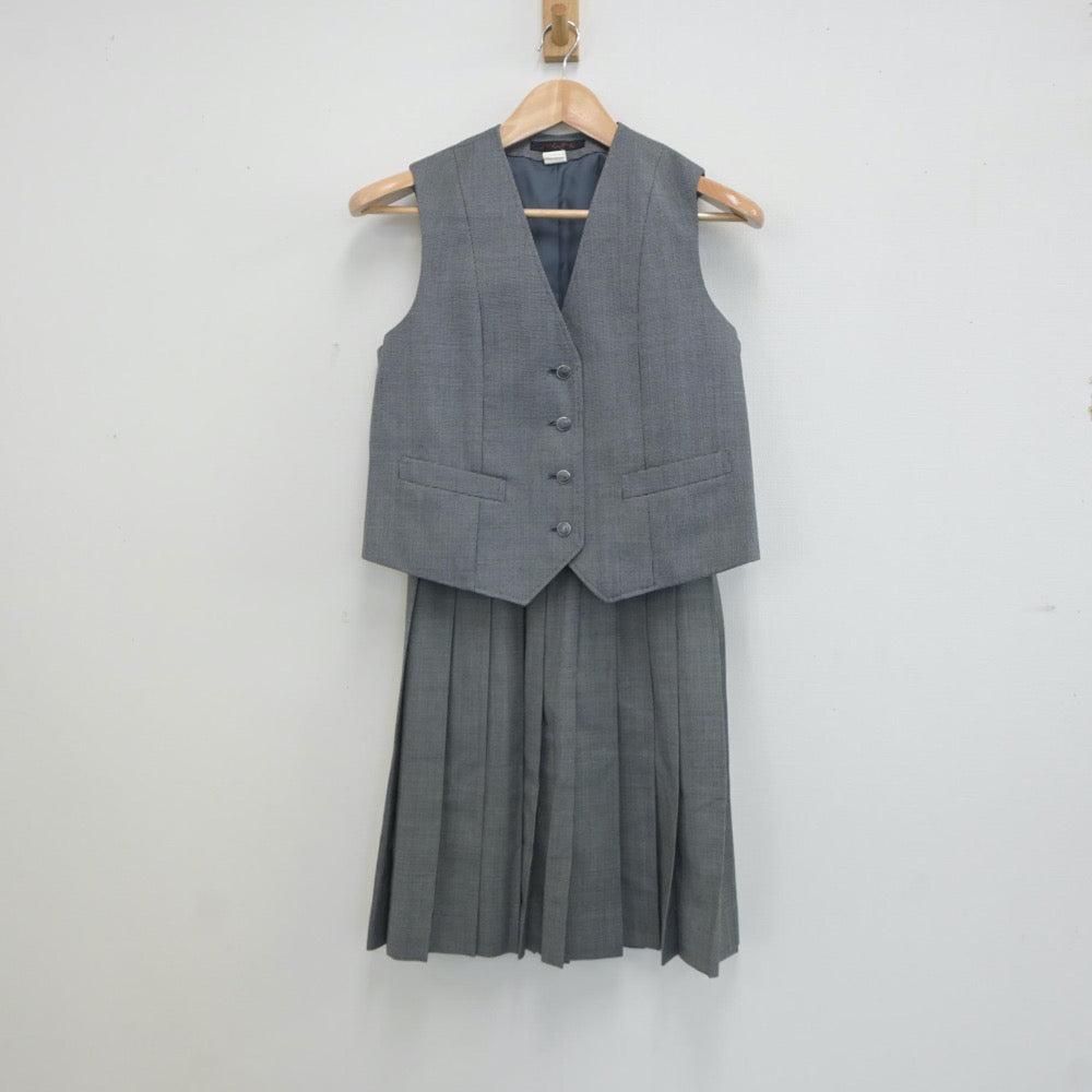 【中古】茨城県 茨城県立牛久高等学校 女子制服 2点（ベスト・スカート）sf021353