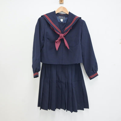 【中古】宮城県 名取市立第一中学校 女子制服 4点（セーラー服・シャツ・ベスト・スカート）sf021365