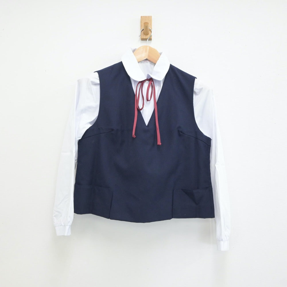 【中古】宮城県 名取市立第一中学校 女子制服 3点（シャツ・ベスト）sf021366