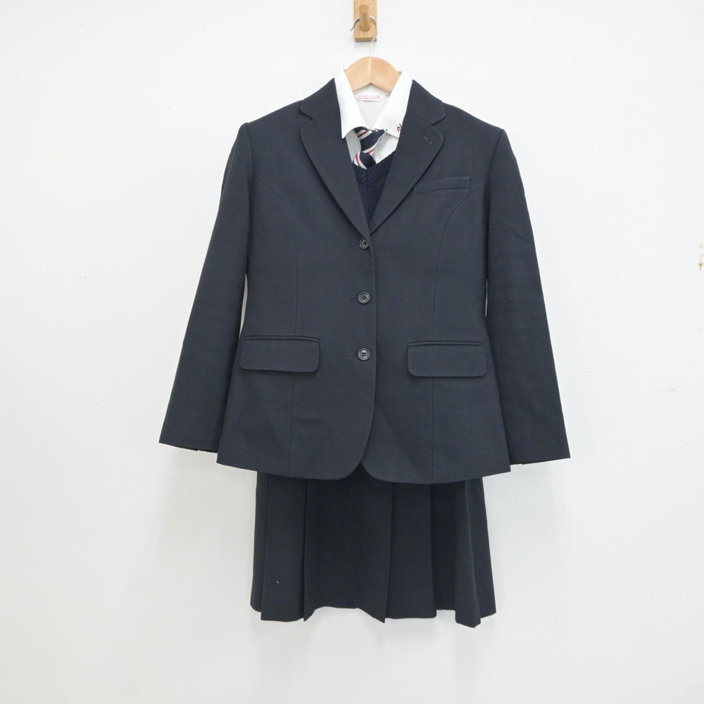 【中古】宮城県 聖ウルスラ学院英智高等学校 女子制服 5点（ブレザー・ニット・シャツ・スカート）sf021367