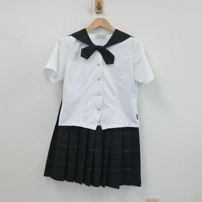 【中古】福岡県 九州産業大学付属九州産業高等学校 女子制服 3点（ニットベスト・セーラー服・スカート）sf021370