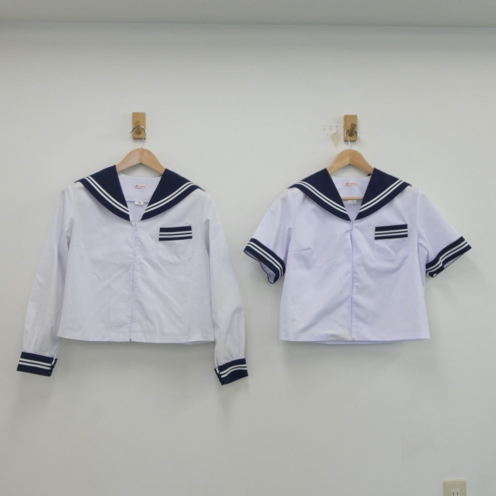 【中古】青森県 藤崎中学校 女子制服 2点（セーラー服）sf021383