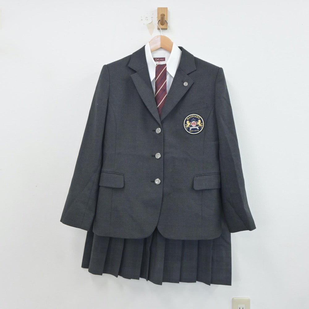 【中古】東京都 わせがく高等学校 女子制服 4点（ブレザー・シャツ・スカート）sf021392