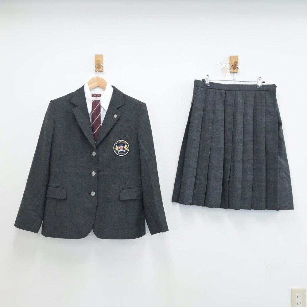 【中古】東京都 わせがく高等学校 女子制服 4点（ブレザー・シャツ・スカート）sf021392