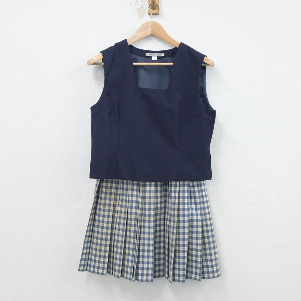 【中古】愛媛県 松山商業高等学校 女子制服 2点（ベスト・スカート）sf021409