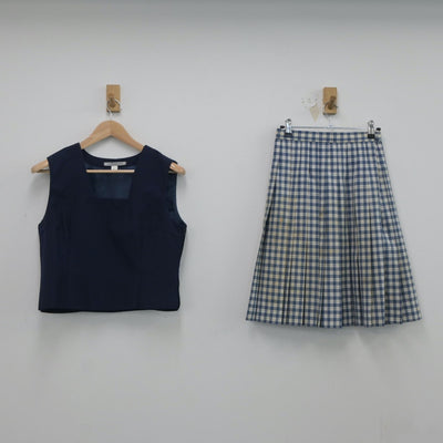 【中古】愛媛県 松山商業高等学校 女子制服 2点（ベスト・スカート）sf021409