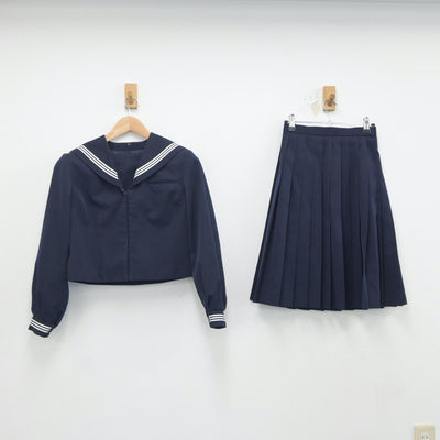 【中古】新潟県 新井中学校 女子制服 2点（セーラー服・スカート）sf021414