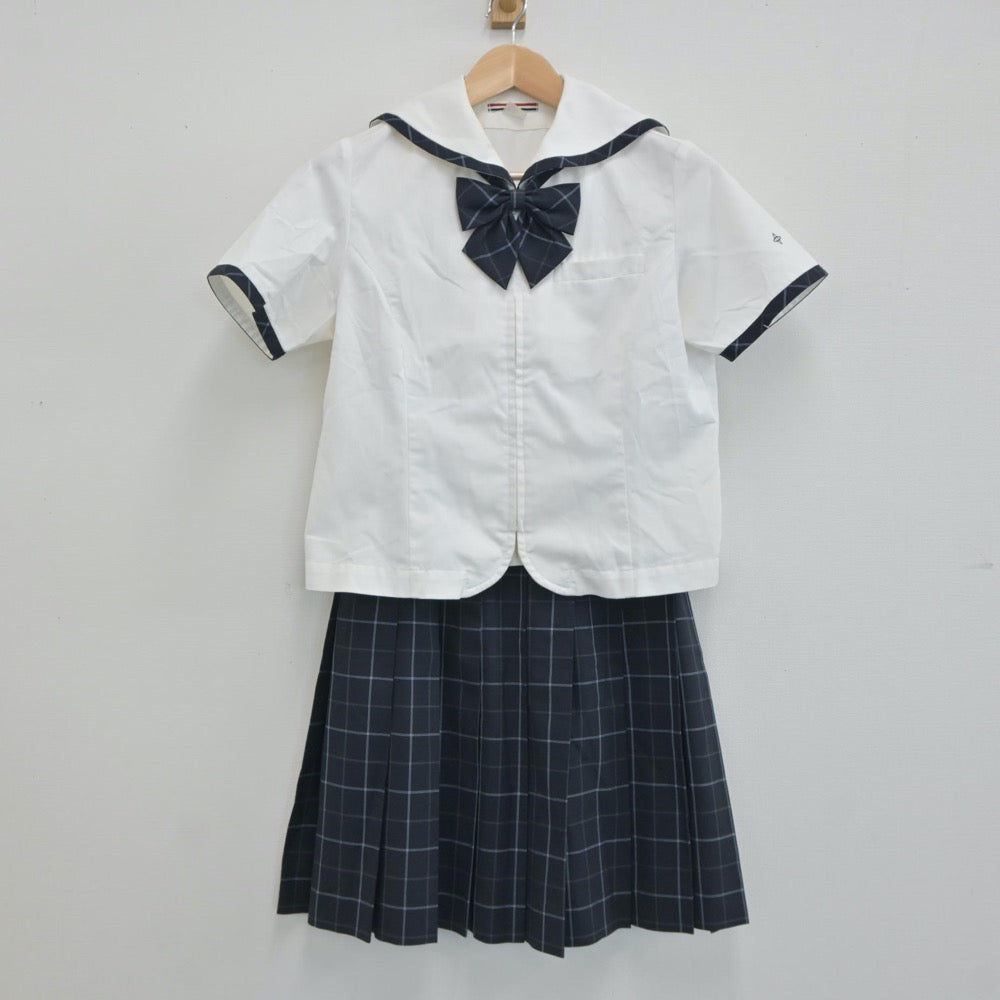 【中古】長崎県 鎮西学院高等学校 女子制服 3点（セーラー服・スカート）sf021431