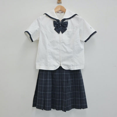 【中古】長崎県 鎮西学院高等学校 女子制服 3点（セーラー服・スカート）sf021431