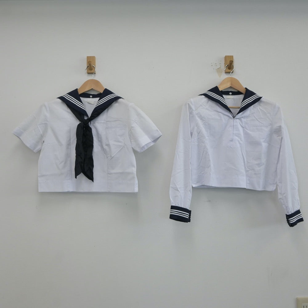 【中古】東京都 駒場高等学校 女子制服 4点（セーラー服・スカート）sf021445