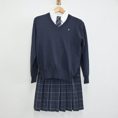 【中古】東京都 駒込高等学校 女子制服 5点（ブレザー・シャツ・ニット・スカート）sf021449