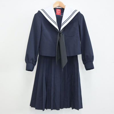 【中古】愛知県 長久手北中学校 女子制服 3点（セーラー服・スカート）sf021455