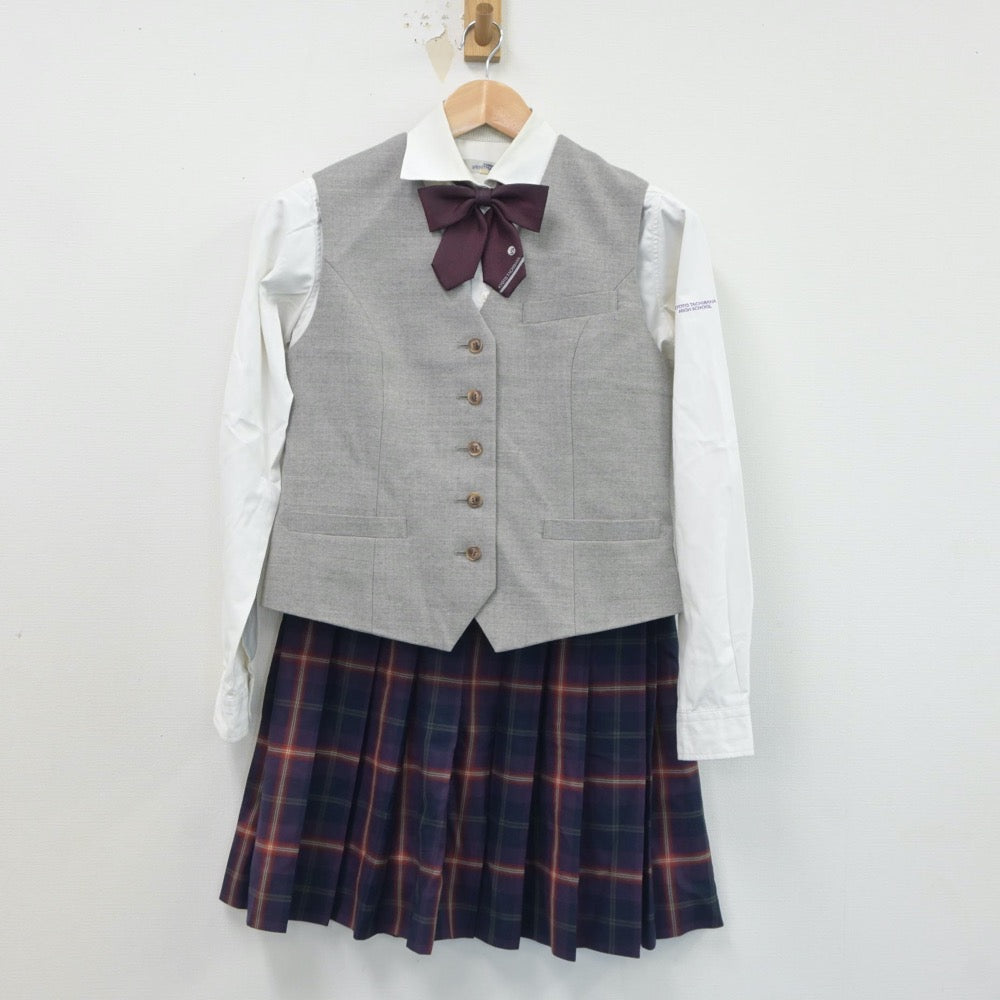 【中古】京都府 京都橘高等学校 女子制服 5点（ブレザー・ベスト・シャツ・スカート）sf021463