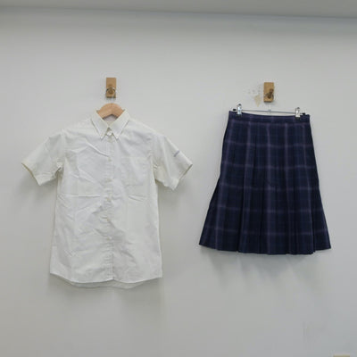 【中古】京都府 京都橘高等学校 女子制服 3点（シャツ・スカート）sf021464