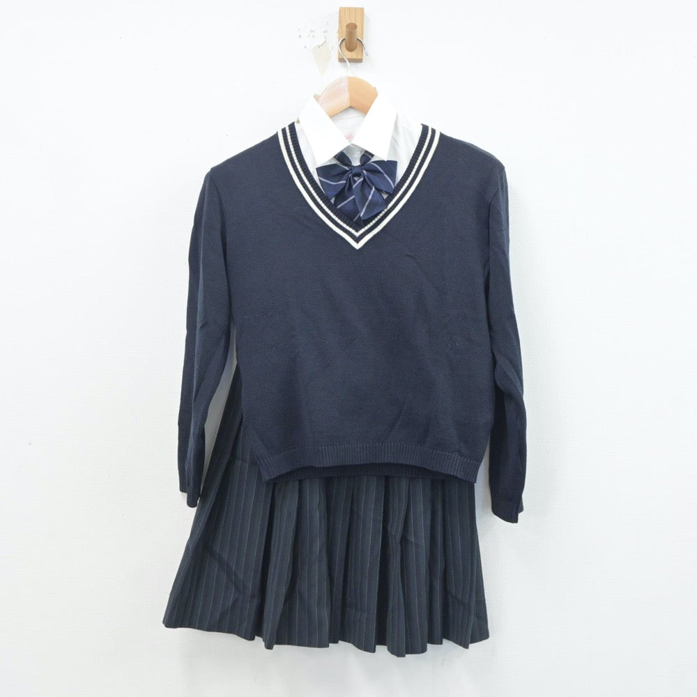 【中古】大阪府 大阪薫英女学院高等学校 女子制服 6点（ブレザー・ニット・シャツ・スカート）sf021488