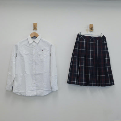 【中古】兵庫県 佐用高等学校 女子制服 2点（シャツ・スカート）sf021492