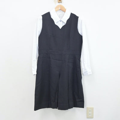 【中古】兵庫県 甲山高等学校 女子制服 3点（ブレザー・ジャンパースカート・シャツ）sf021496