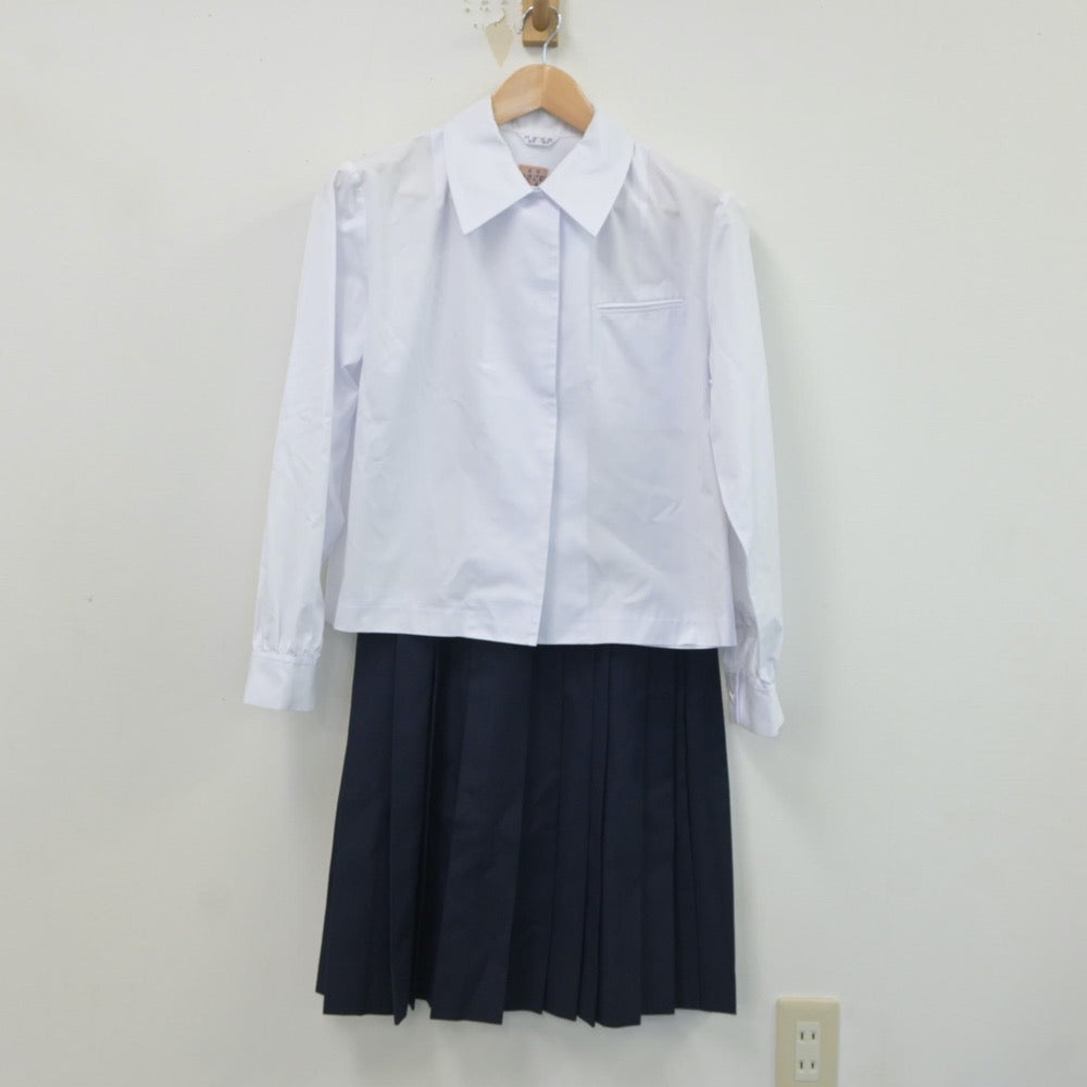 【中古】岩手県 福岡高等学校 女子制服 4点（シャツ・シャツ・スカート）sf021501