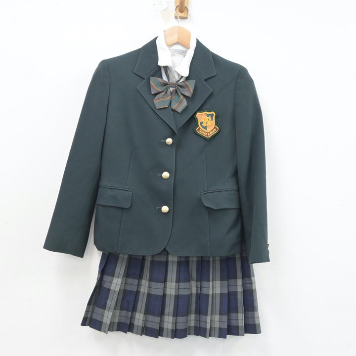 【中古】福岡県 西南学院高等学校 女子制服 5点（ブレザー・ニット・シャツ・スカート）sf021503