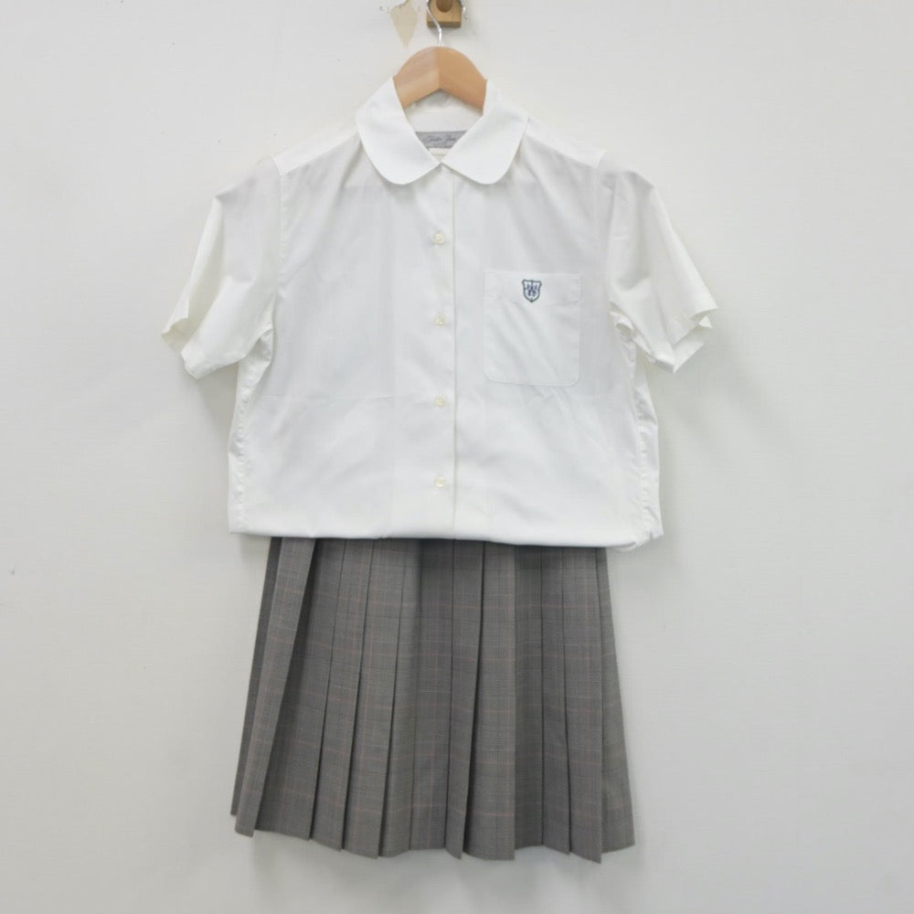 【中古】福岡県 西南学院高等学校 女子制服 3点（ニット・シャツ・スカート）sf021504