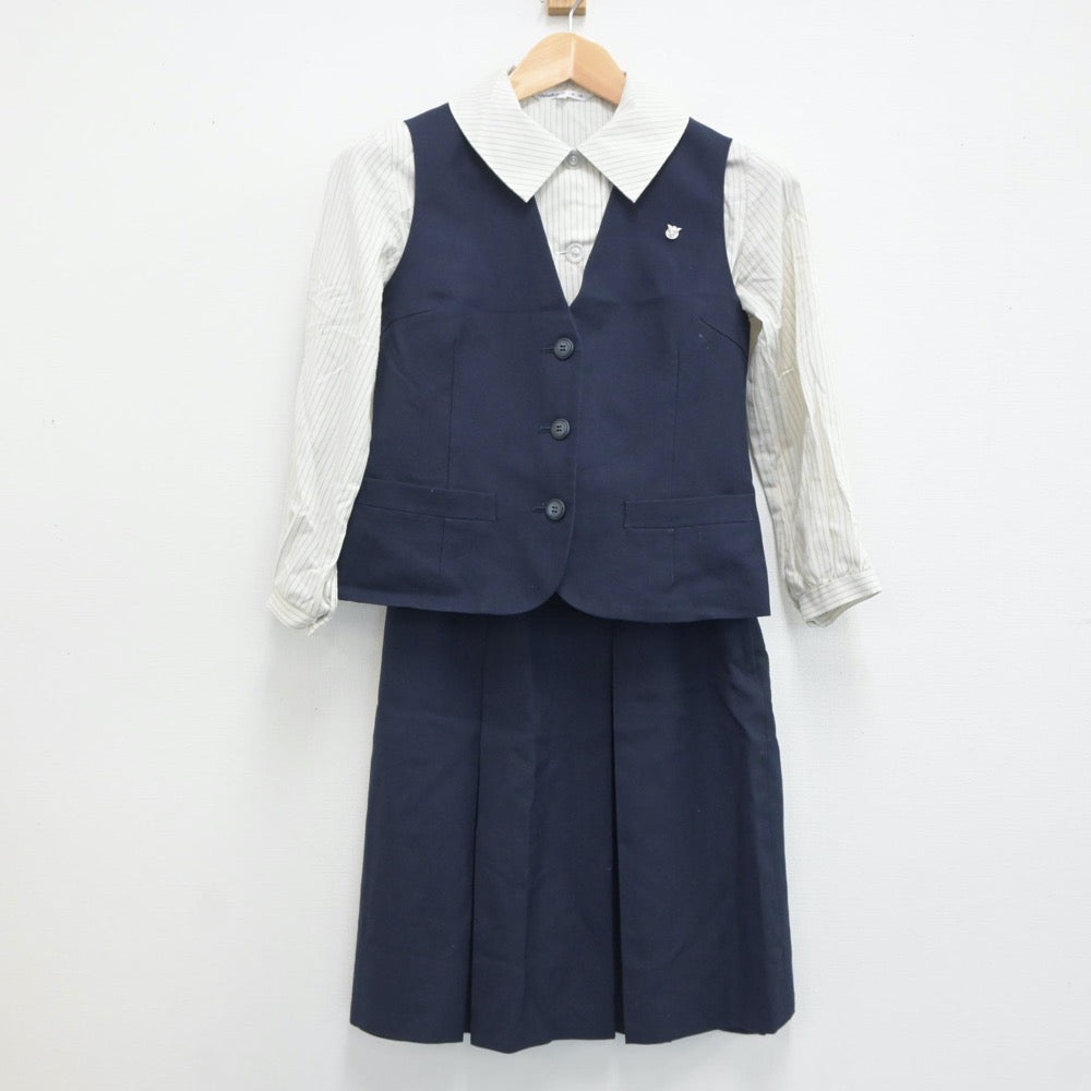 【中古】宮崎県 西高等学校 女子制服 4点（ブレザー・ベスト・シャツ・スカート）sf021510