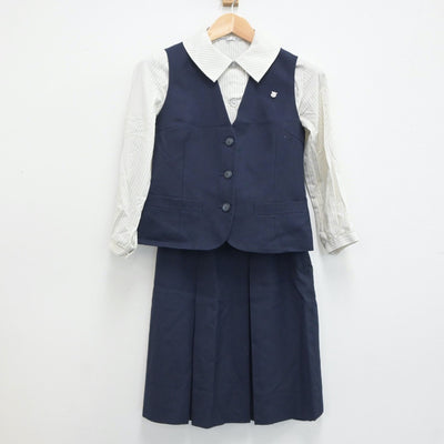 【中古】宮崎県 西高等学校 女子制服 4点（ブレザー・ベスト・シャツ・スカート）sf021510