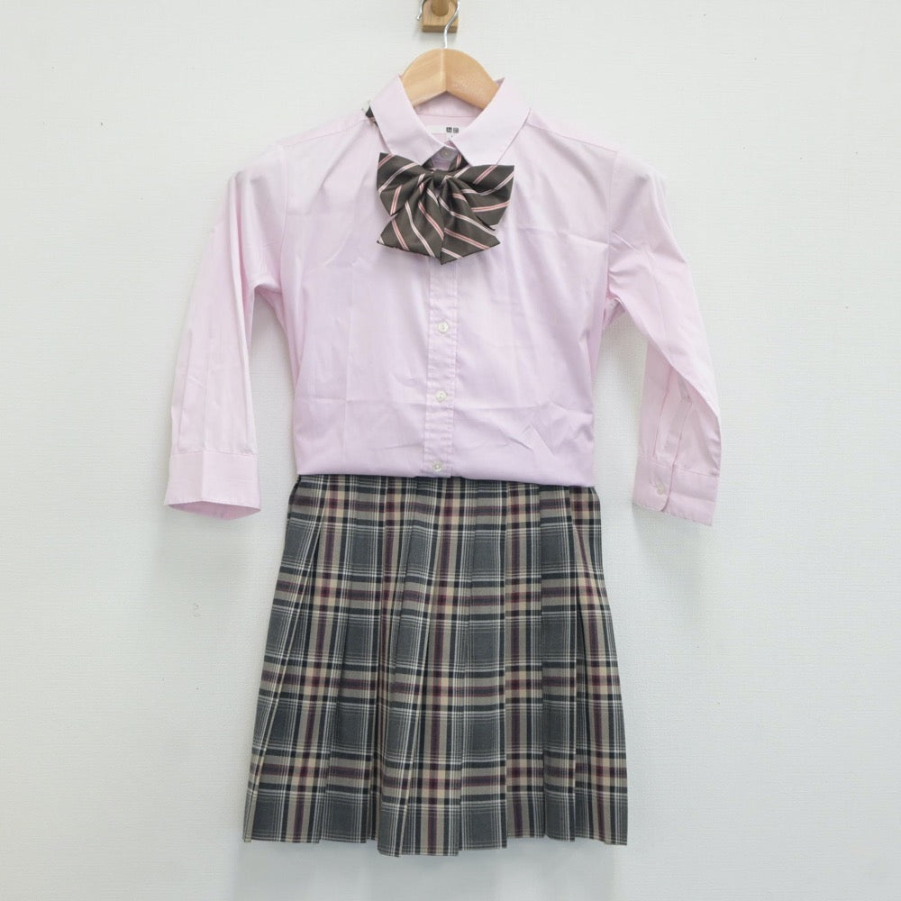 【中古】大阪府 牧野高等学校 女子制服 3点（シャツ・スカート）sf021514