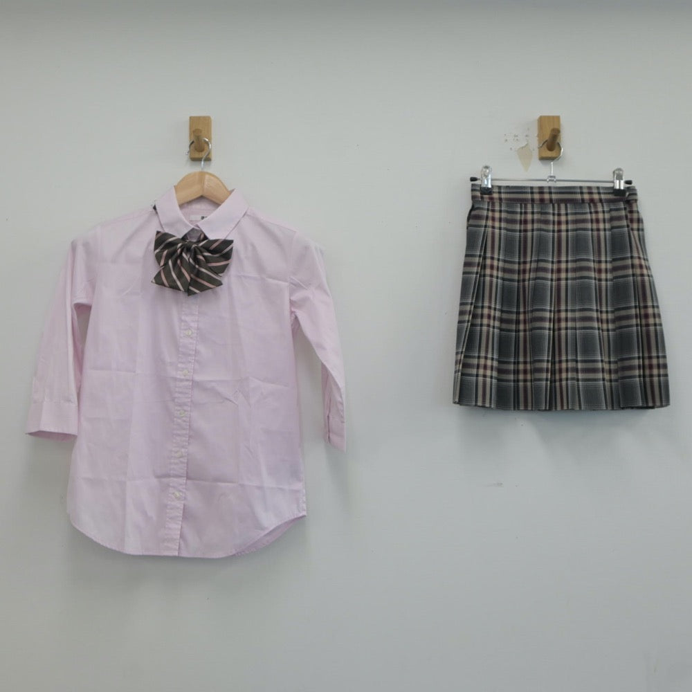 【中古】大阪府 牧野高等学校 女子制服 3点（シャツ・スカート）sf021514