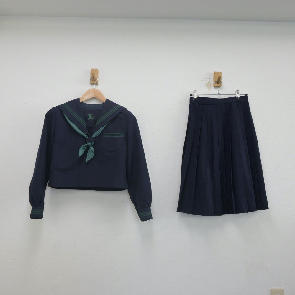 【中古】兵庫県 上郡高等学校 女子制服 3点（セーラー服・スカート）sf021539