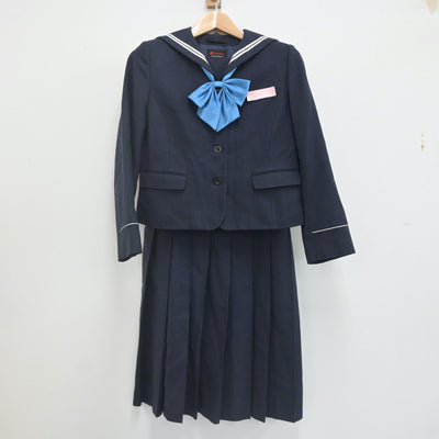 【中古】熊本県 水俣第二中学校 女子制服 3点（セーラー服・ジャンパースカート）sf021558