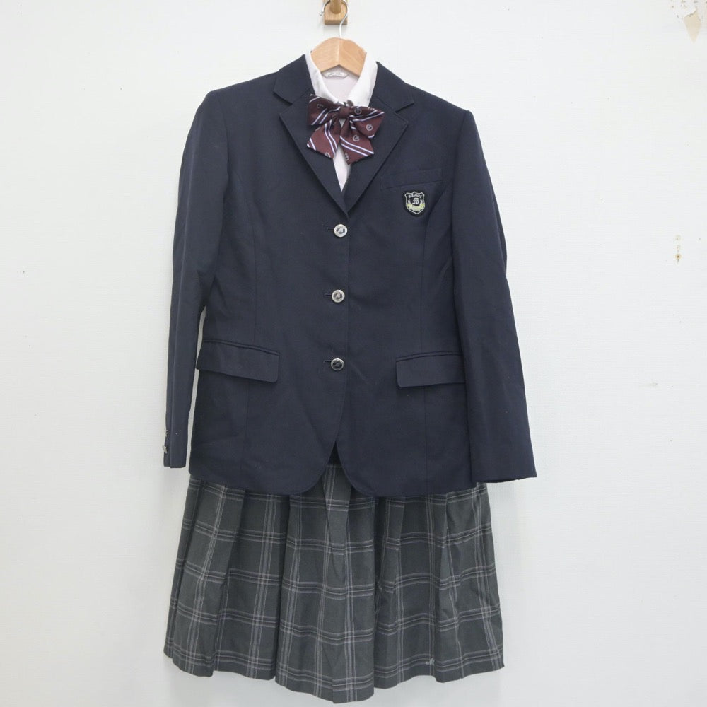 【中古】熊本県 水俣高等学校 女子制服 5点（ブレザー・シャツ・ベスト・スカート）sf021559