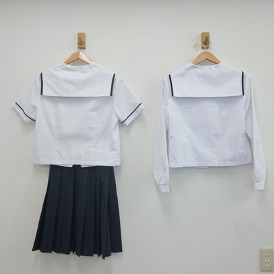 【中古】富山県 新湊高等学校 女子制服 3点（セーラー服・スカート）sf021567