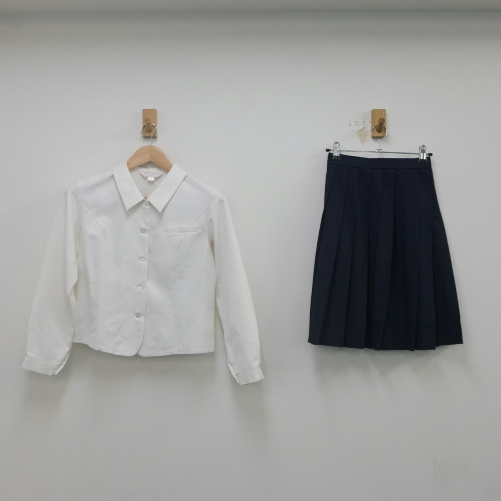 【中古】愛媛県 今治北高等学校 女子制服 3点（シャツ・スカート）sf021594