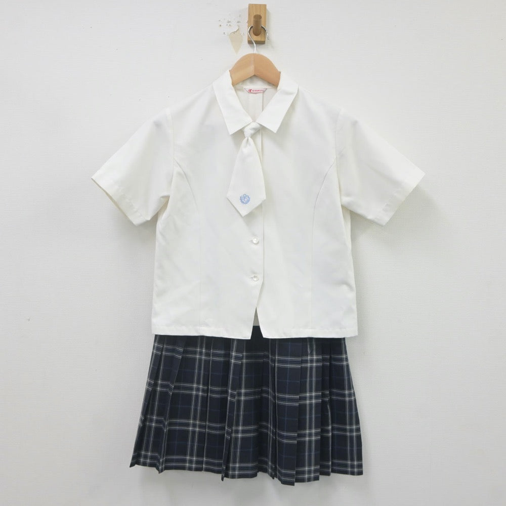 【中古】愛知県 聖カピタニオ女子高等学校 女子制服 4点（ニットベスト・シャツ・スカート）sf021595