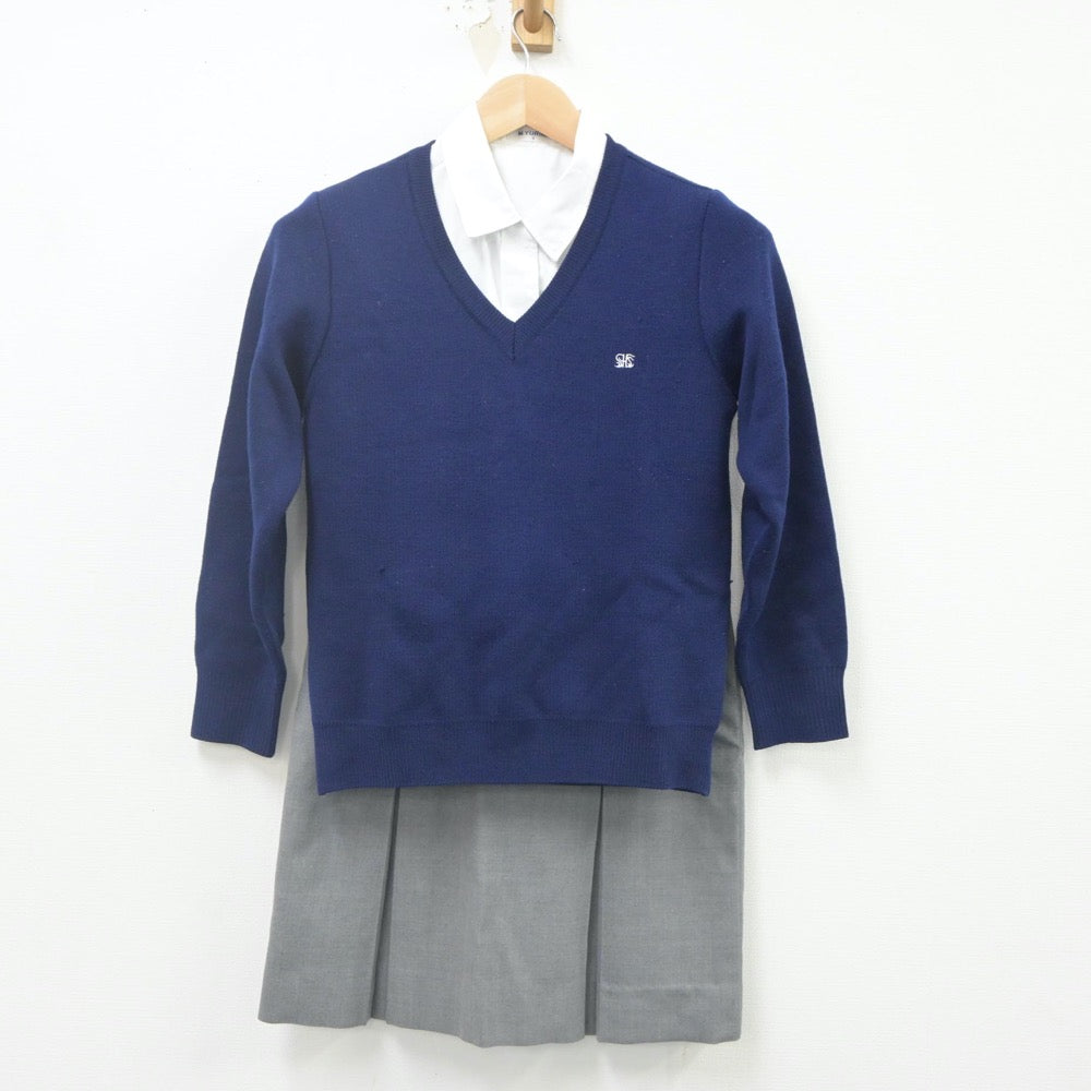 【中古】東京都 香蘭女学校中等科・高等科 女子制服 5点（ブレザー・ニット・シャツ・スカート）sf021598