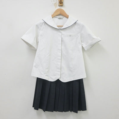 【中古】兵庫県 親和中学校 女子制服 3点（ニットベスト・シャツ・スカート）sf021607