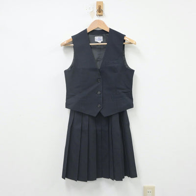 【中古】静岡県 沼津商業高等学校 女子制服 5点（ブレザー・ベスト・スカート）sf021610