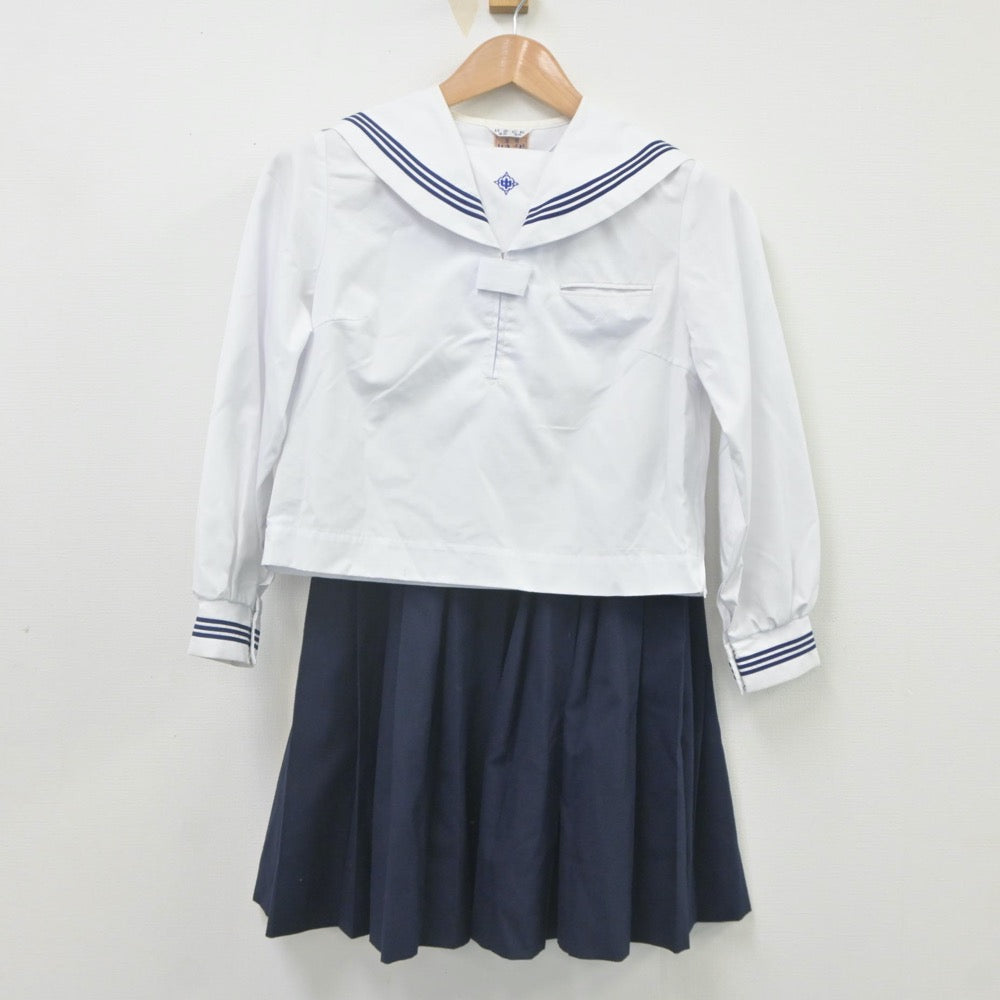 【中古】岩手県 仙北中学校 女子制服 3点（セーラー服・スカート）sf021618