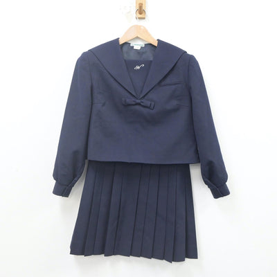 【中古】長崎県 長崎県立長崎西高等学校 女子制服 2点（セーラー服・スカート）sf021633