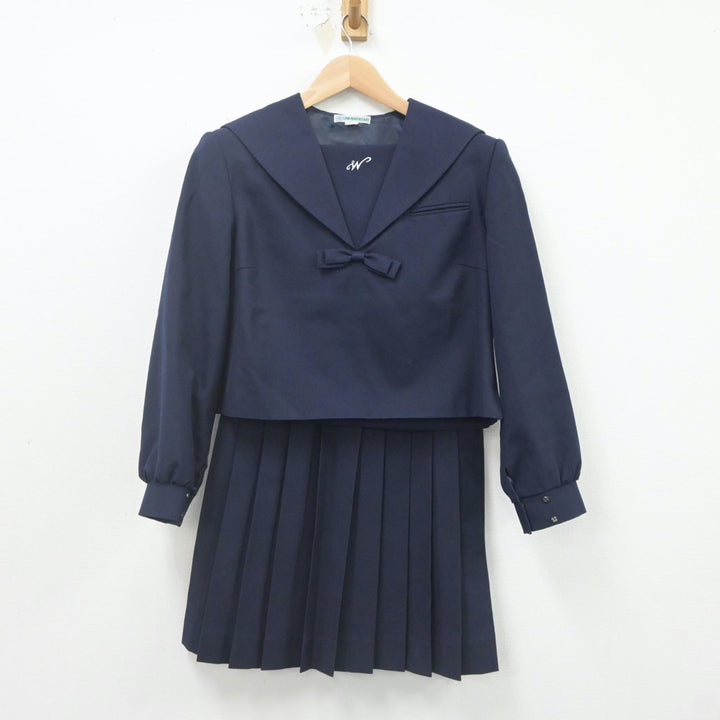 【中古】長崎県 長崎県立長崎西高等学校 女子制服 2点（セーラー服・スカート）sf021634