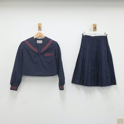 【中古】三重県 四日市富田中学校 女子制服 2点（セーラー服・スカート）sf021635