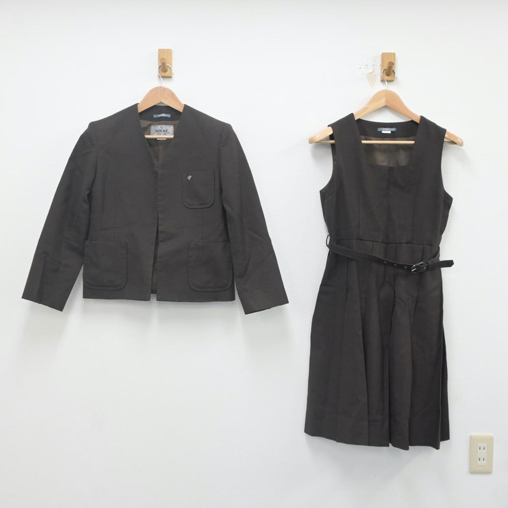 【中古】三重県 四日市商業高等学校 女子制服 2点（ブレザー・ジャンパースカート）sf021636