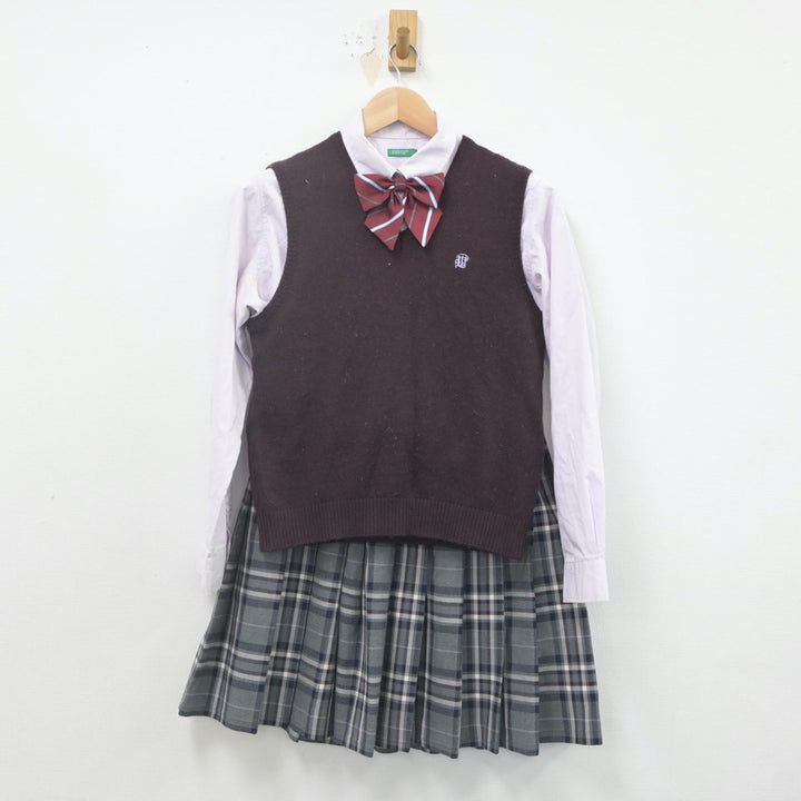 【中古制服】福岡県 福岡大学附属若葉高等学校 女子制服 6点（ブレザー・ニットベスト・シャツ・スカート）sf021647【リサイクル学生服】 | 中古 制服通販パレイド