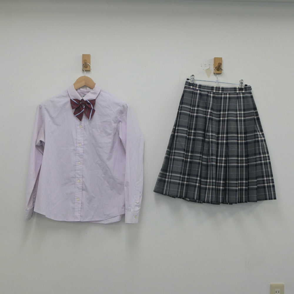 【中古】福岡県 福岡大学附属若葉高等学校 女子制服 6点（ブレザー・ニットベスト・シャツ・スカート）sf021647