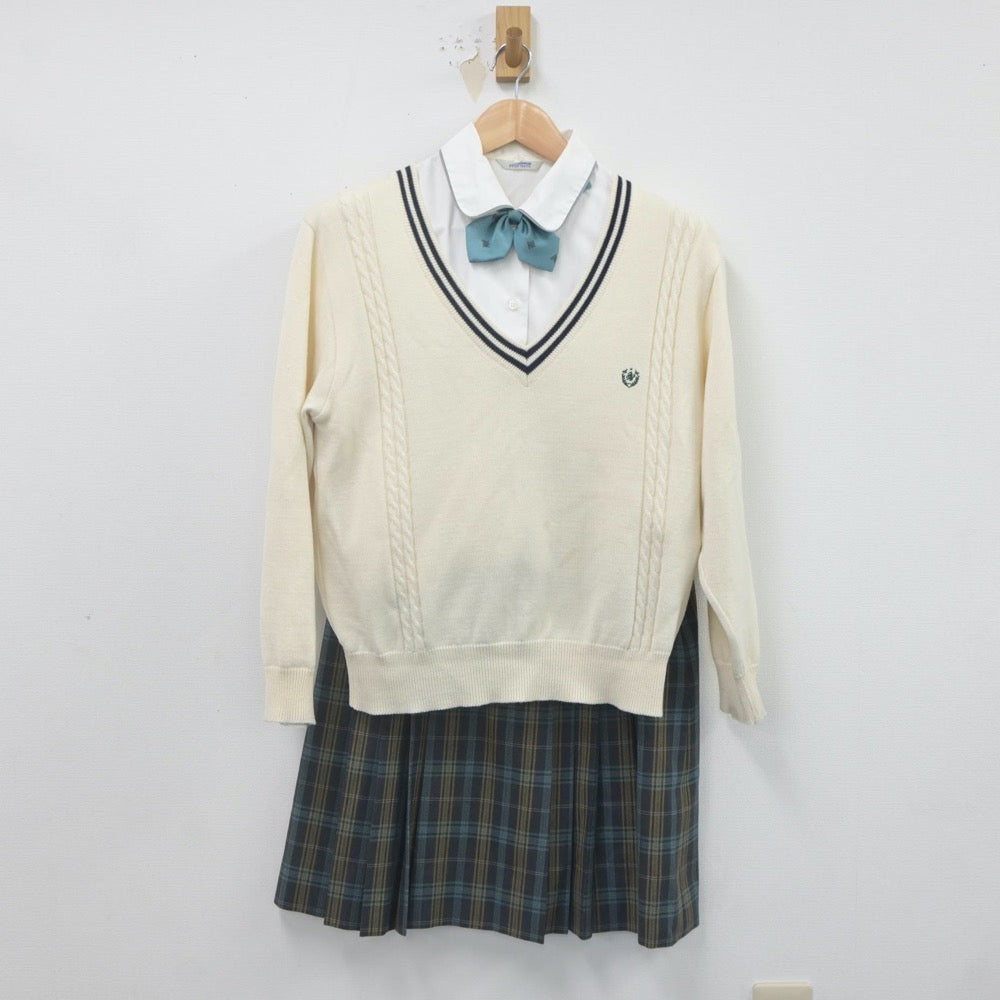 【中古】静岡県 富士宮北高等学校 女子制服 5点（ブレザー・ニット・シャツ・スカート）sf021650